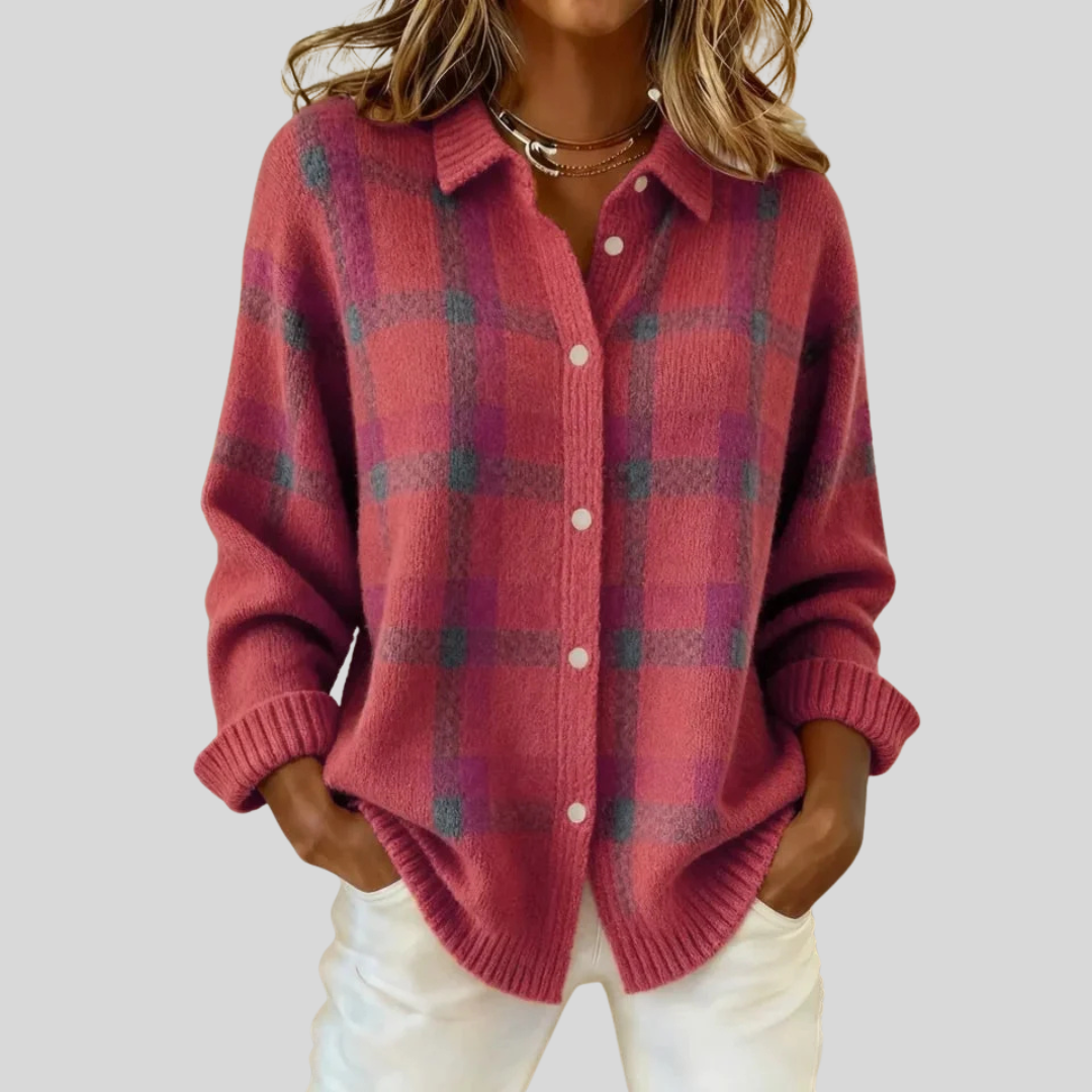 Francesca | Retro Cheque Sweater