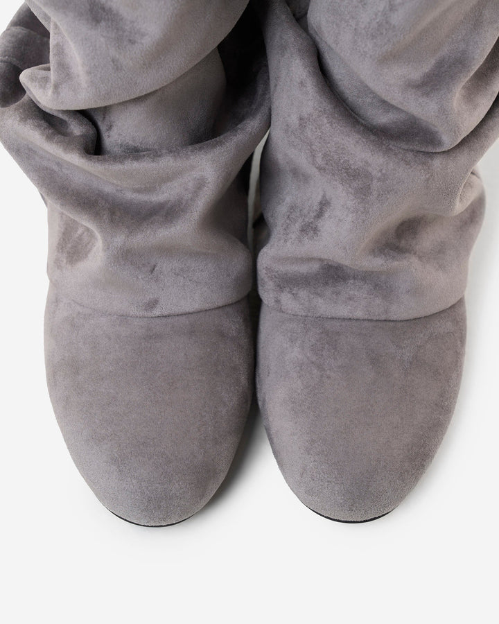 Emilia | Slouchy Suede Boots - Grey
