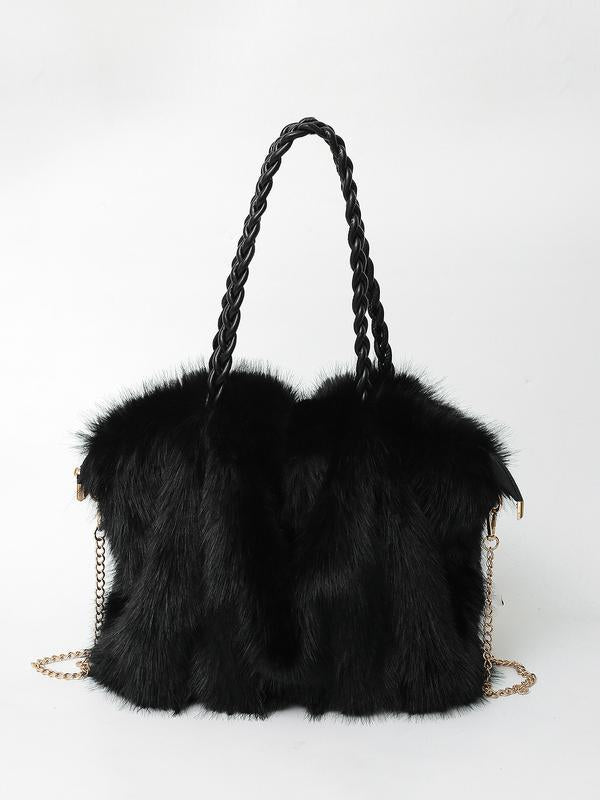 Amira | Plush Shoulder Tote Bag