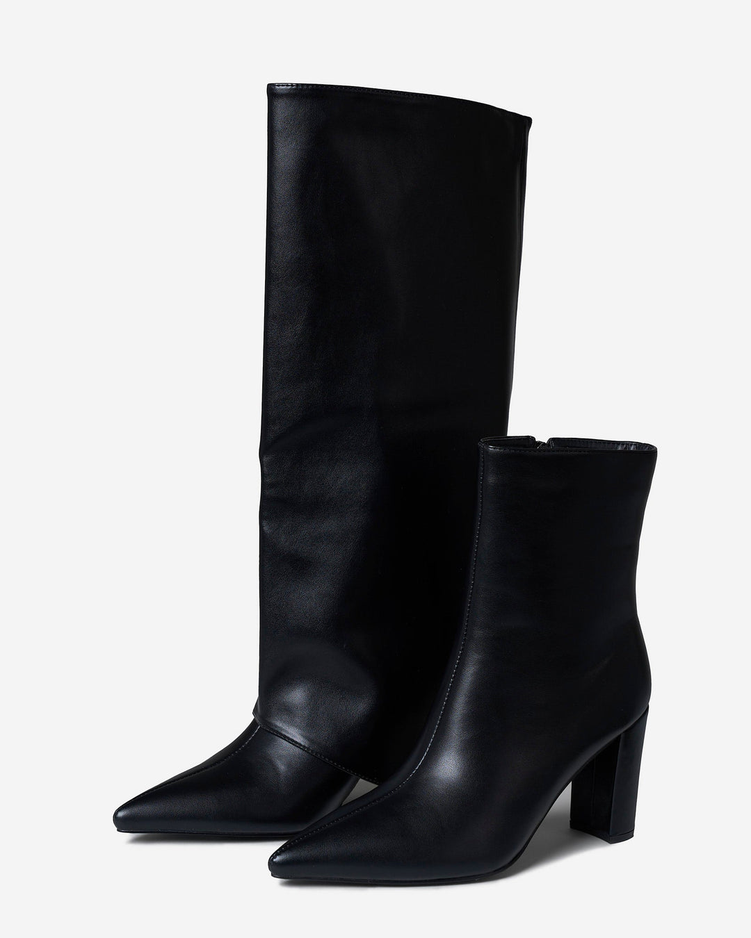 2 in 1 Knee & Ankle Boots - Black