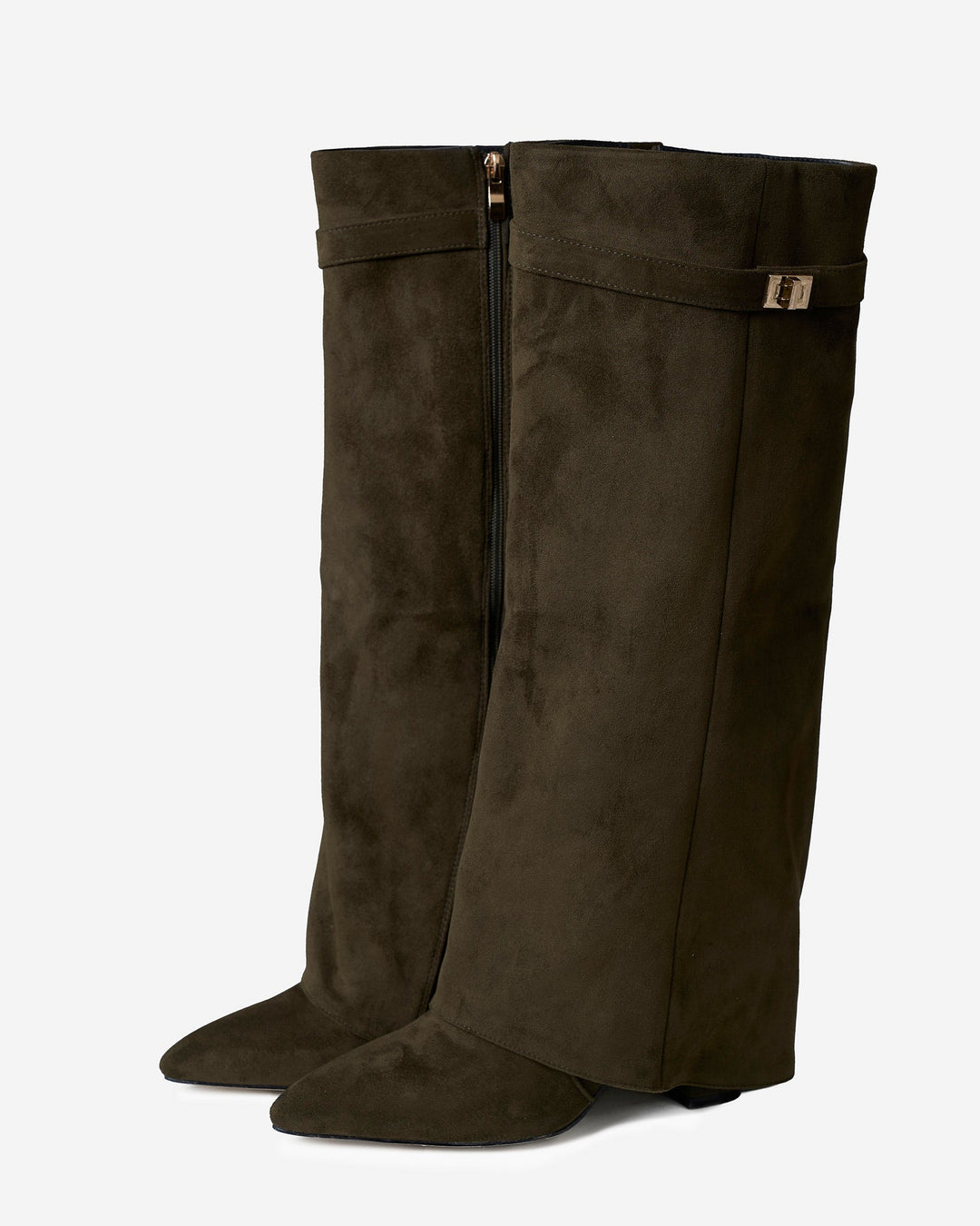 Lavista | Suede Knee High Boots - Olive green