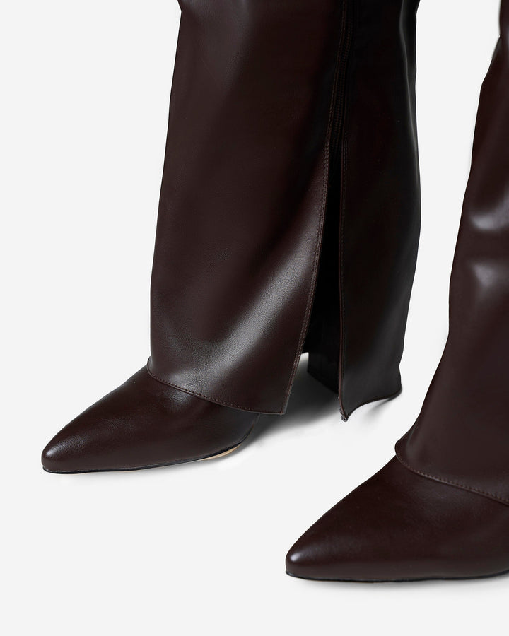 Lavista | Leather Knee High Boots - Brown