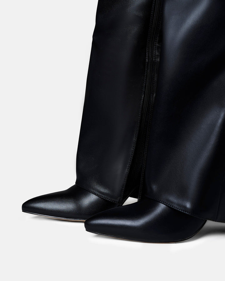 Lavista | Leather Knee High Boots - Black