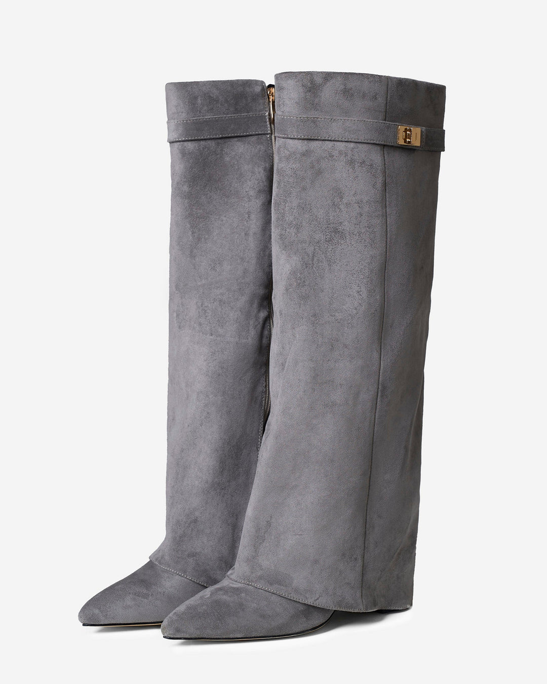 Lavista | Suede Knee High Boots - Grey