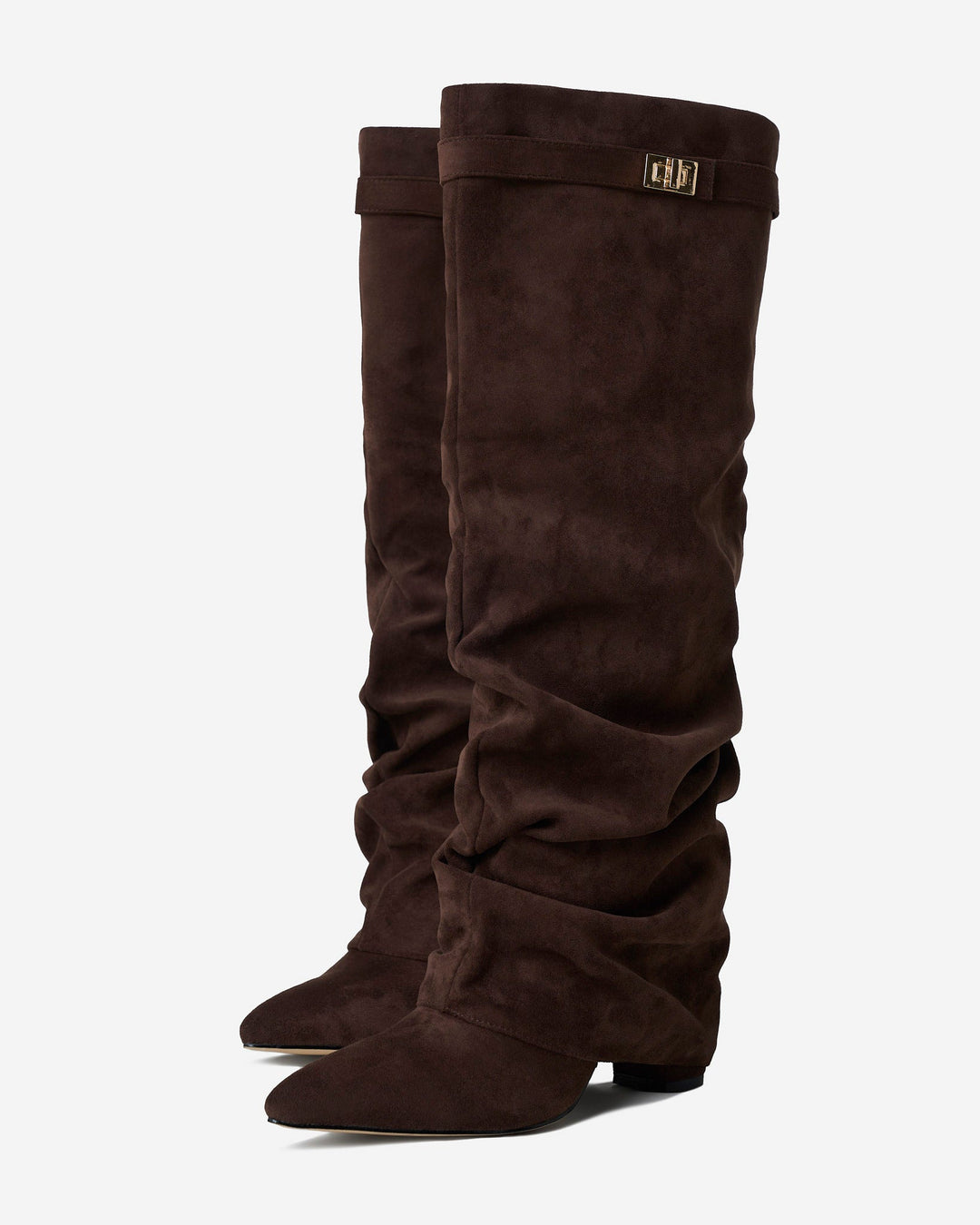 Lavista | Slouchy Suede Knee High Boots - Brown