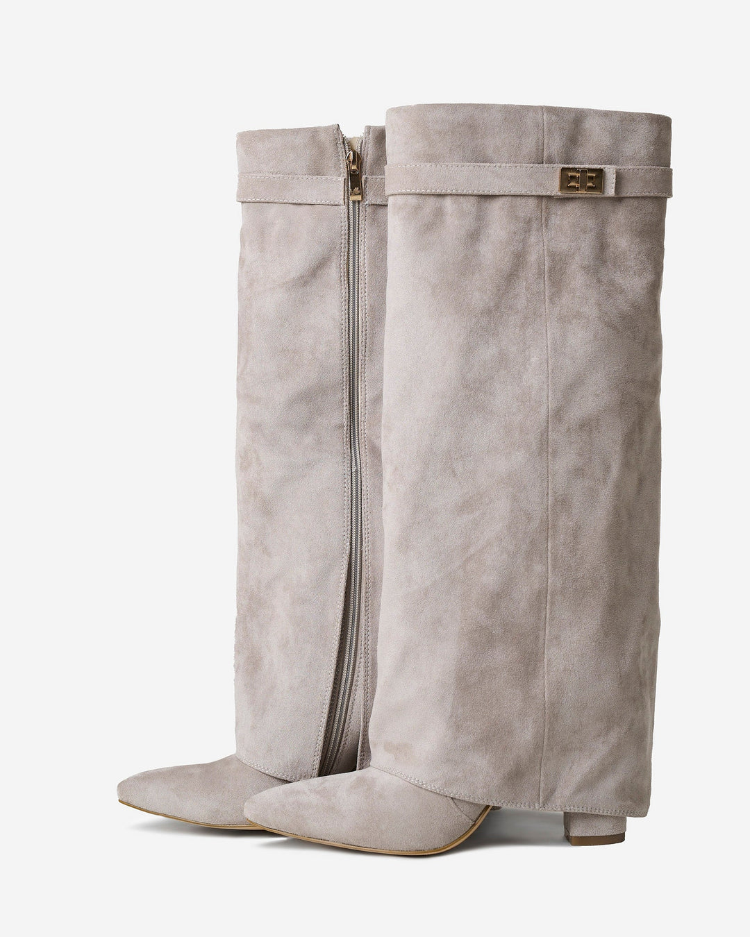 Lavista | Suede Knee High Boots - Taupe