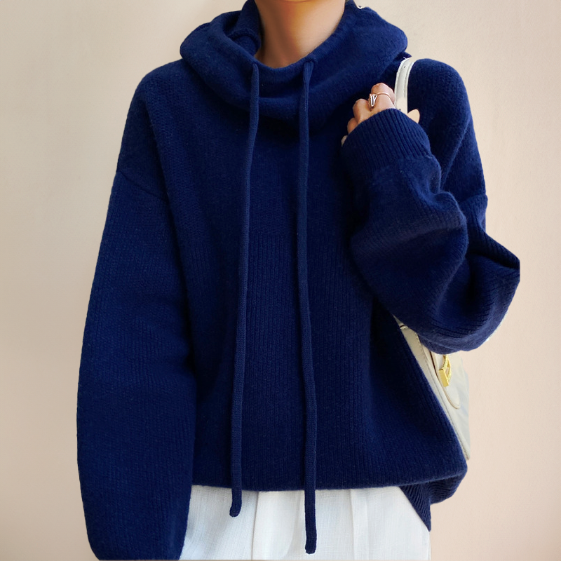 Amina - Luxe Merino Wool Hoodie Elegance